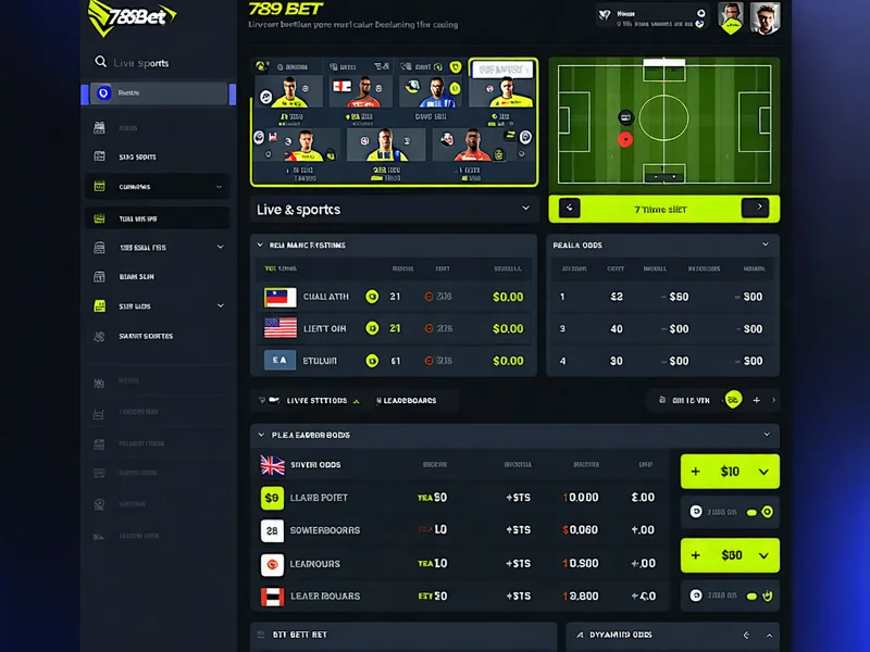 Giao diện nền tảng 789bet hiển thị các công cụ và tính năng hỗ trợ cá cược