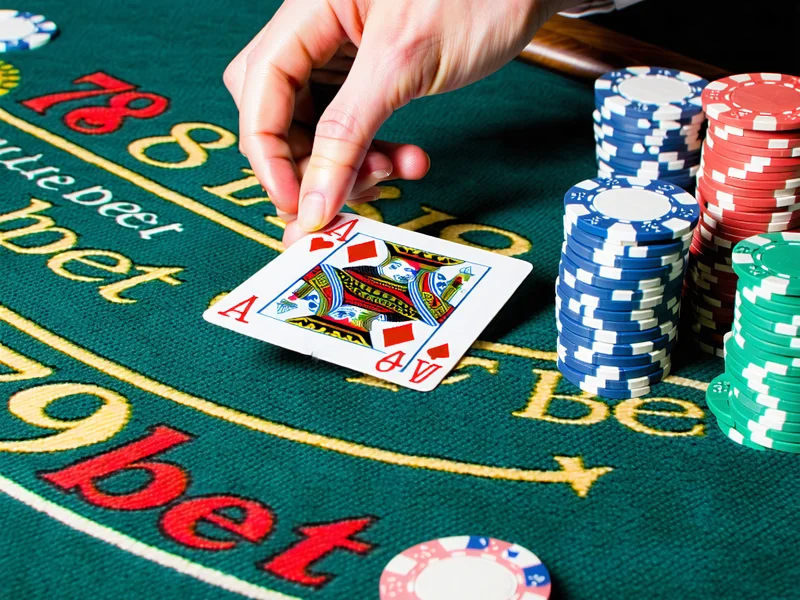 Bàn Blackjack với các lá bài tại 789bet