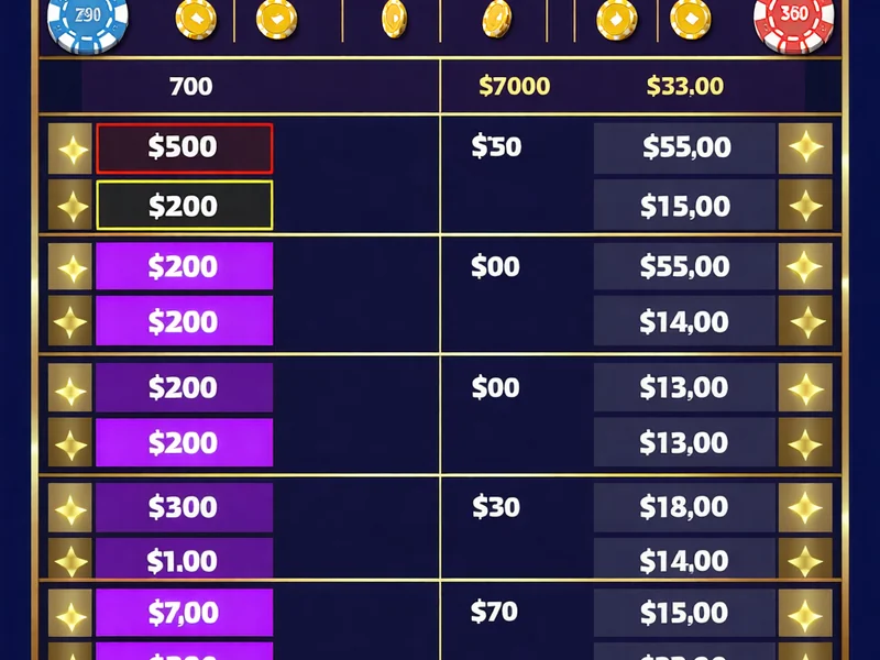 Ví dụ về bảng thanh toán trong trò chơi sòng bạc trực tuyến tại 789bet