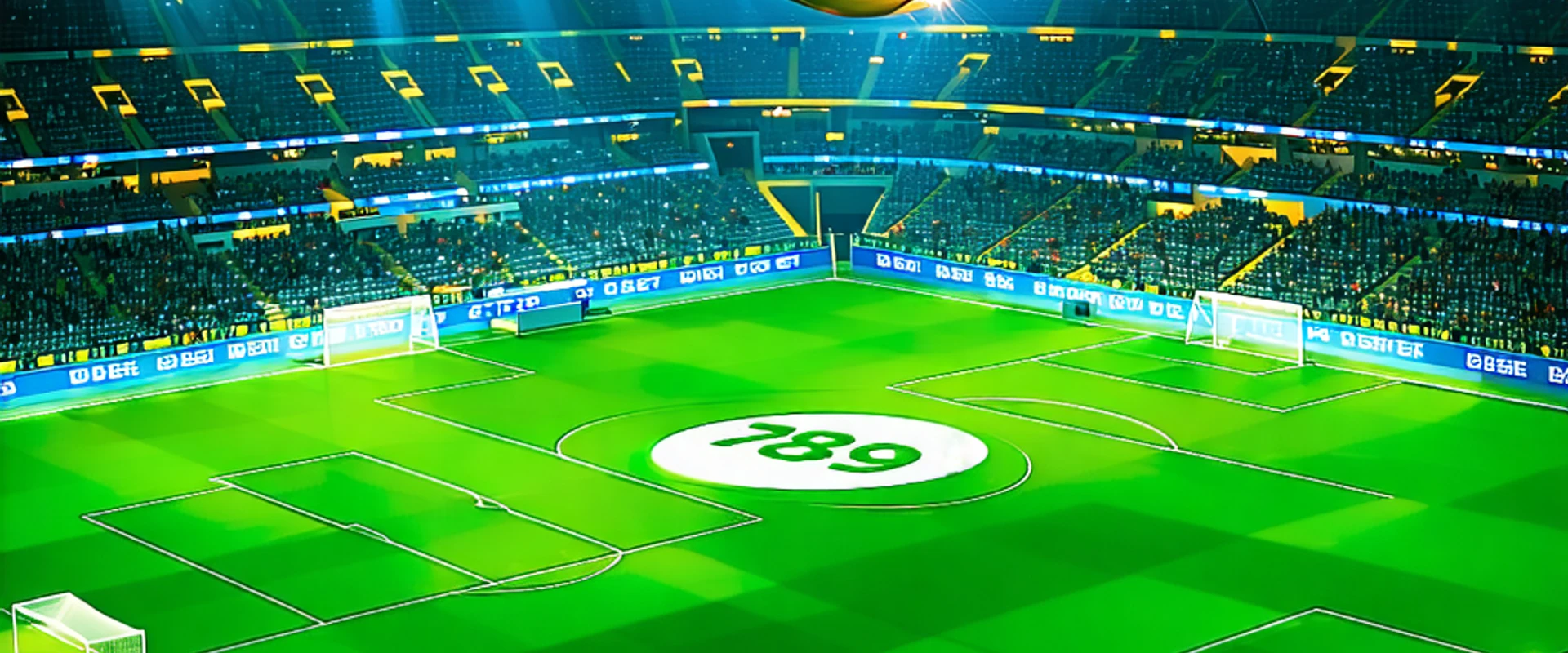 Hình ảnh sân vận động bóng đá với logo 789bet