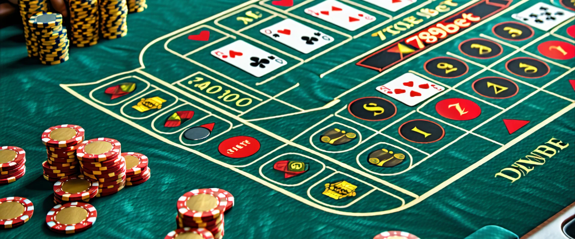 Giao diện Baccarat 789bet với bàn chơi và các quân bài