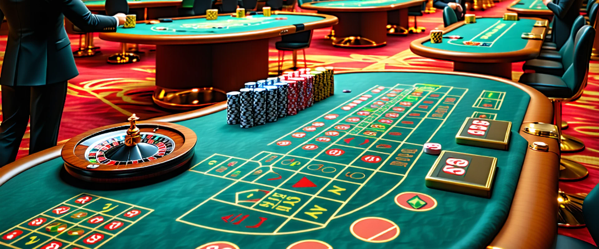 Hình ảnh tổng quan các trò chơi bàn tại 789bet với ánh sáng vàng sang trọng và các quân bài, xúc xắc