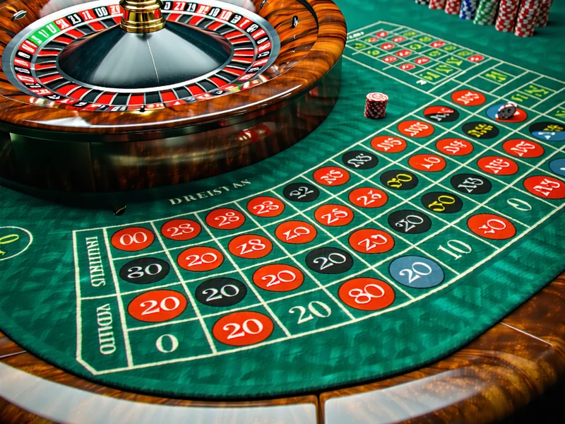 Bánh xe Roulette Mỹ với hai ô số 0 và 00