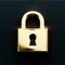 Biểu tượng ổ khóa màu vàng trên nền đen, tượng trưng cho bảo mật