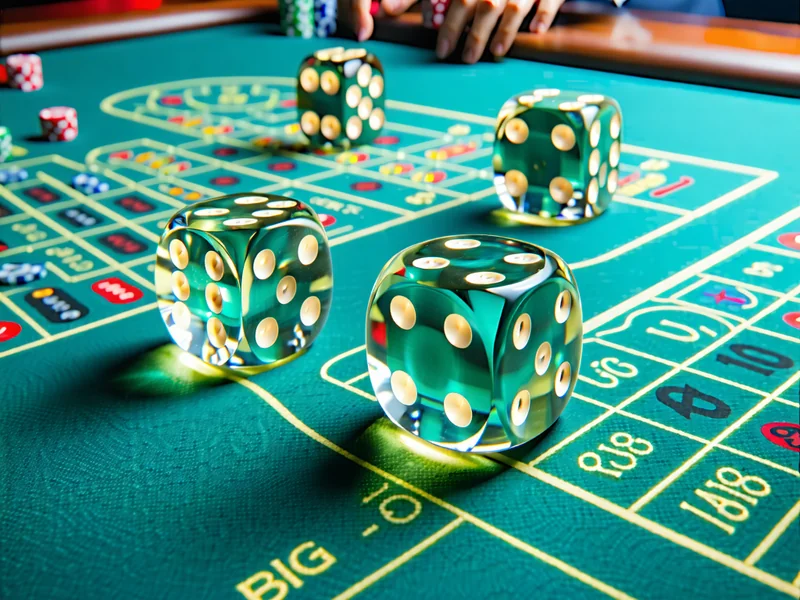 Bàn chơi Sic Bo trực tuyến với ba viên xúc xắc và bảng cược