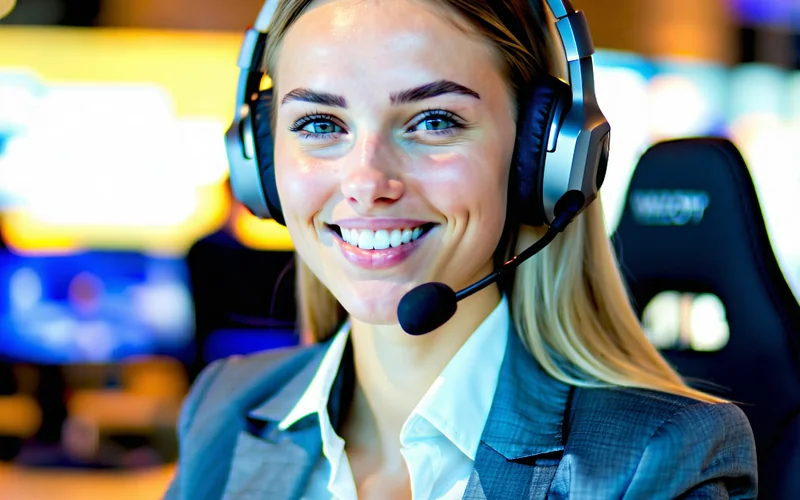 Hình ảnh nhân viên hỗ trợ khách hàng của 789bet sẵn sàng giúp đỡ người chơi.