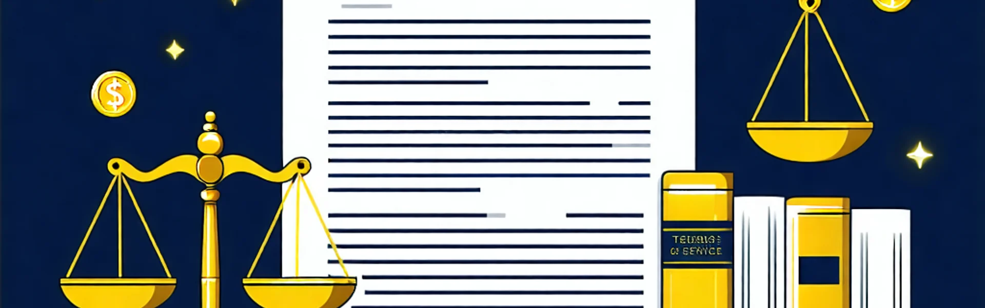 Hình ảnh biểu tượng hợp đồng và quy định pháp lý tại 789bet với nền tối và điểm nhấn màu vàng