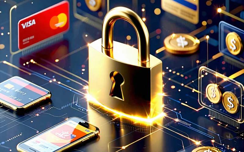 Hình ảnh minh họa các quy định về giao dịch nạp và rút tiền an toàn tại 789bet với các biểu tượng tiền tệ và bảo mật, nền đen vàng